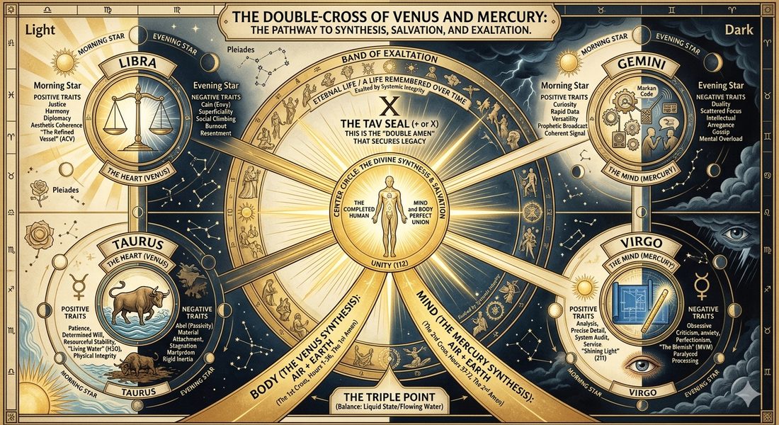 The Double-Cross of Venus and Mercury astronomical diagram